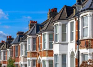 terraced houses with bay windows in the UK